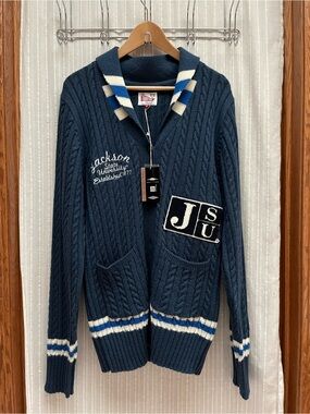 Jackson State University JSU Alumni Cardigan Sweater NWT Tradition Navy Blue